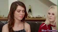 Play Blindfolded blonde teen Joseline Kelly gets her pussy licked out by petite brunette Lily Rader in a hot lesbian oral session